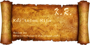 Köteles Rita névjegykártya