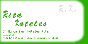 rita koteles business card