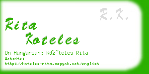 rita koteles business card